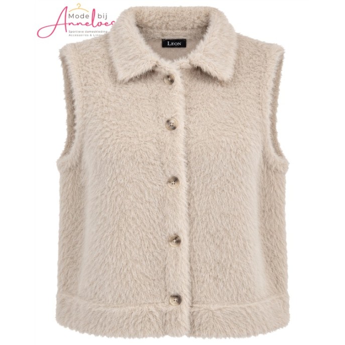 Leona per Donna Gilet harig 1909 Beige